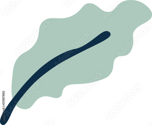 Cartoon hand drawn leaf element element flat icon