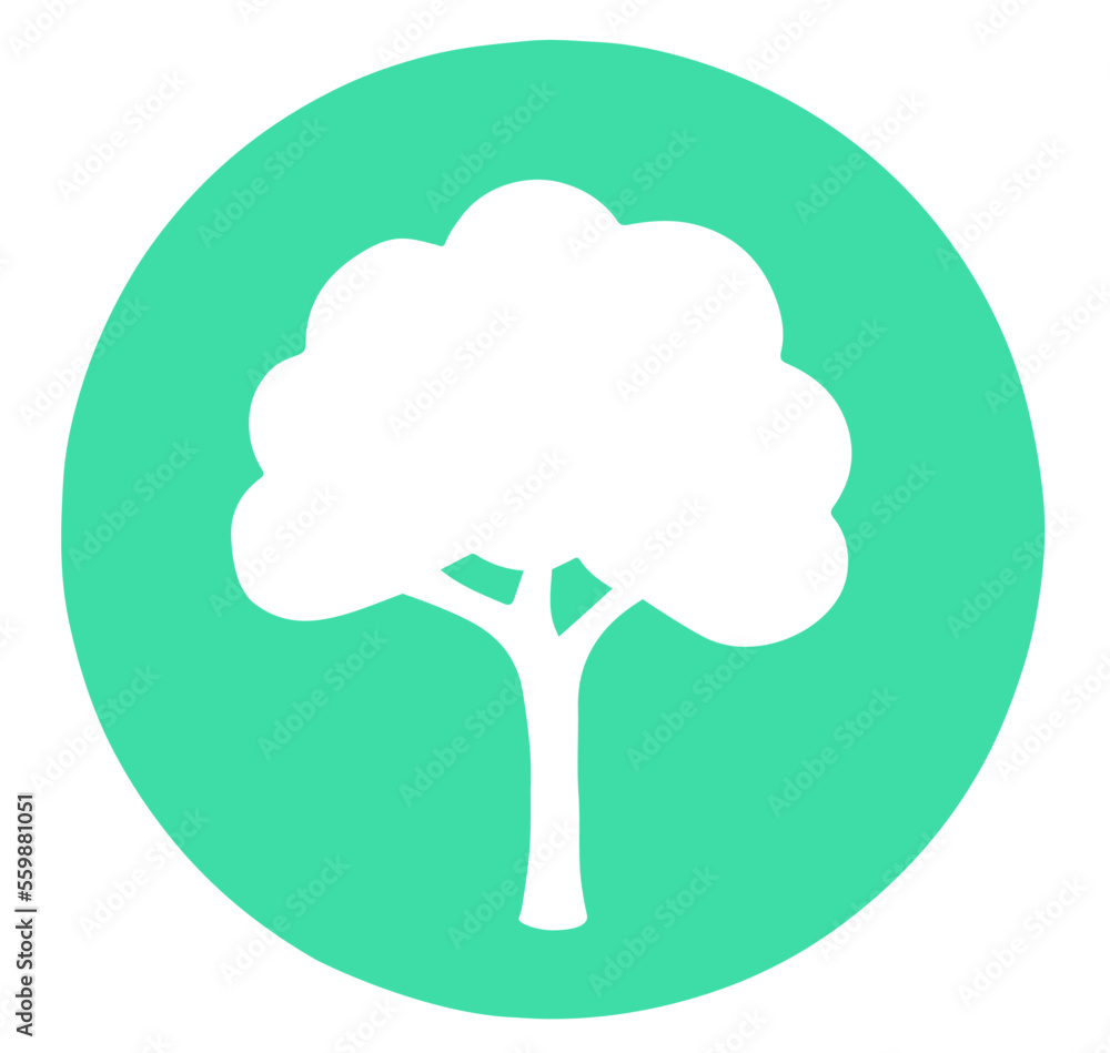 Circle with a ecological green tree Circle with a ecological green tree