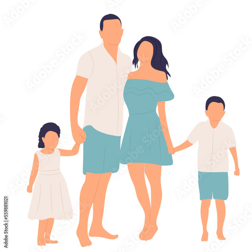 family in flat style, isolated vector