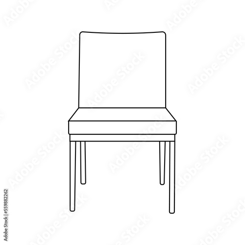 Chair editable vector illustration on white background. chair Line art, clip art, Hand-drawn design elements.