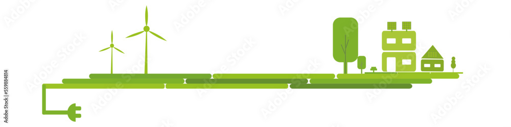 Energie Band Banner Hintergrund Grün Windenergie Windrad Wind Landschaft Energie Band Banner Hintergrund Grün Windenergie Windrad Wind Landschaft