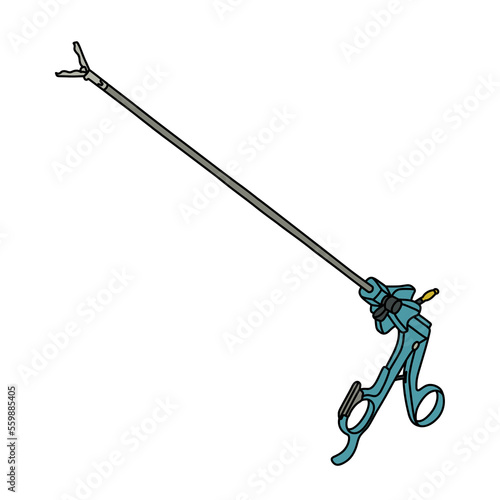 laparoscopic forceps doodle icon, vector color line illustration photo