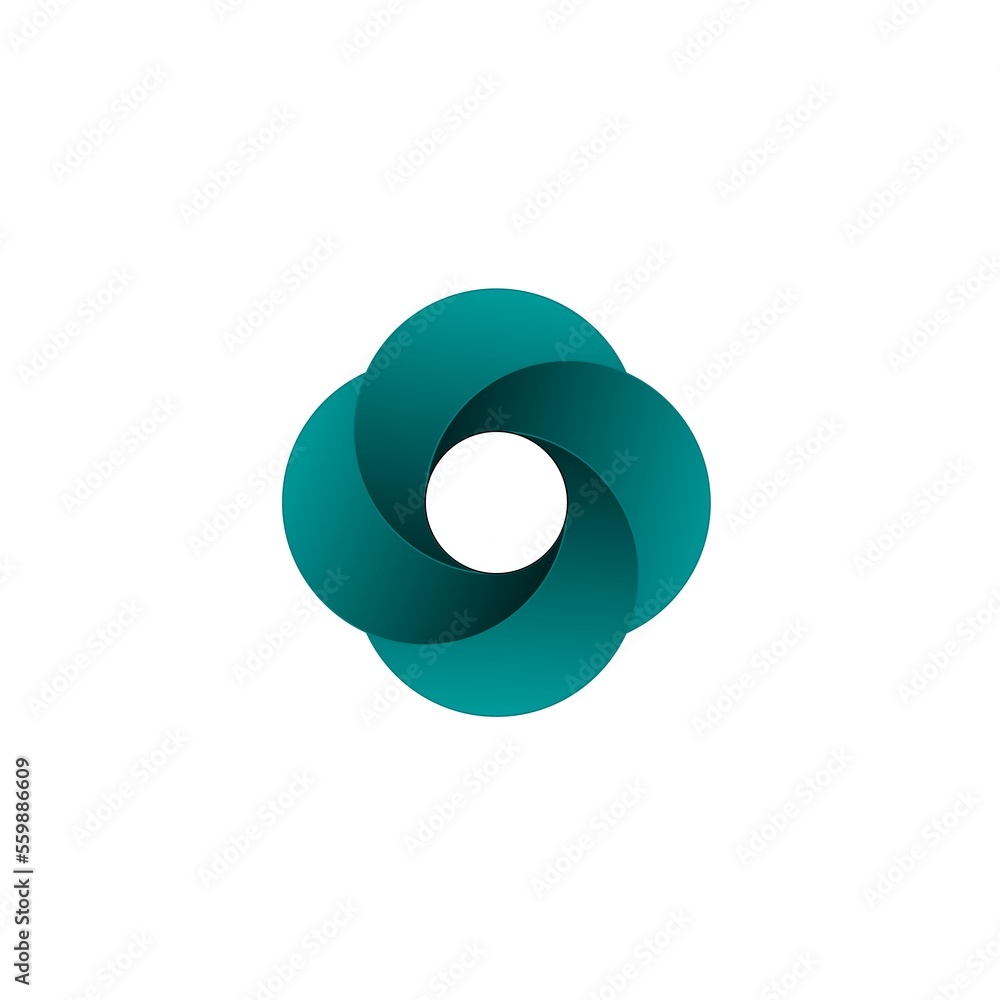 Impossible triangle. Penrose optical illusion. Seagreen gradient circular shape. Abstract infinite geometric logo design. Design object. Isolated on white background. 3d illustration Impossible triangle. Penrose optical illusion. Seagreen gradient circular shape. Abstract infinite geometric logo design. Design object. Isolated on white background. 3d illustration