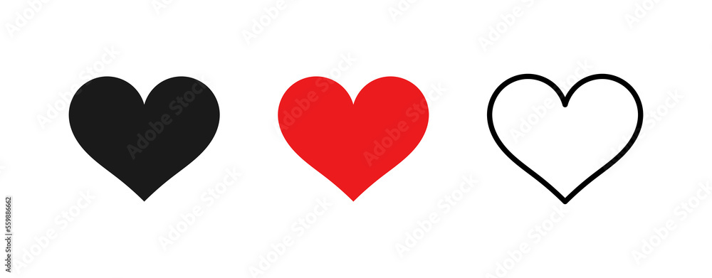 Heart icons set illustration. Heart icons set illustration.