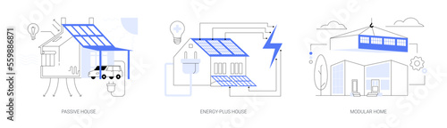 Innovative private construction technologies abstract concept vector illustrations.