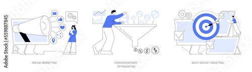 Internet advertising abstract concept vector illustrations.