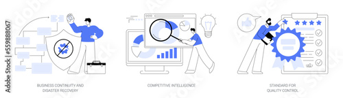 Business analytics and decision making abstract concept vector illustrations.