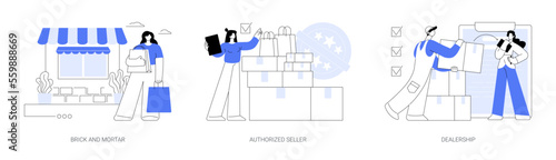 Retail business abstract concept vector illustrations.
