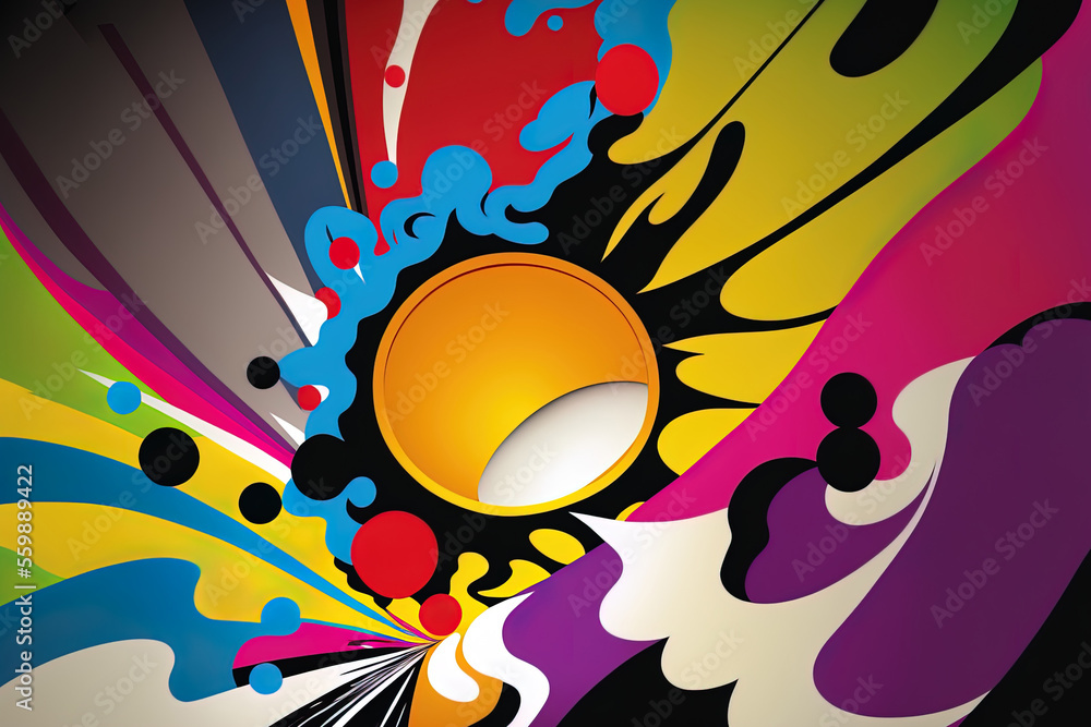 Abstract background with pop art blur and vibrant primary hues. Generative AI Abstract background with pop art blur and vibrant primary hues. Generative AI