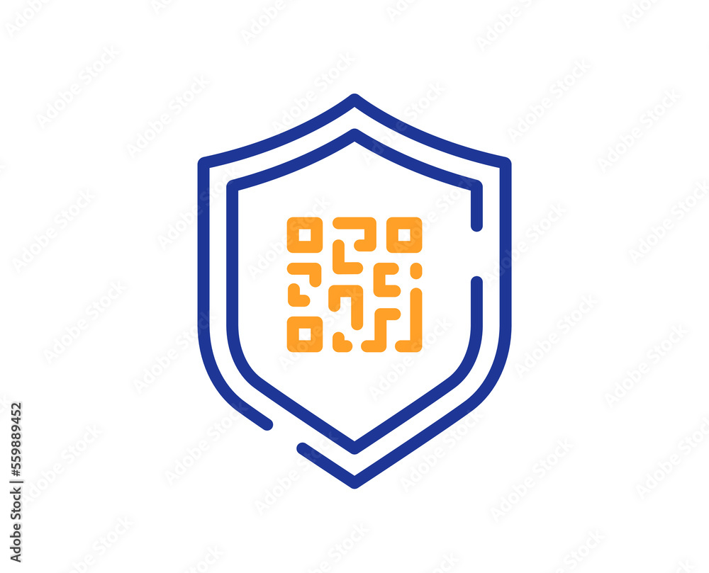 Qr code line icon. Scan barcode sign. Code protection symbol. Colorful thin line outline concept. Linear style qr code icon. Editable stroke. Vector Qr code line icon. Scan barcode sign. Code protection symbol. Colorful thin line outline concept. Linear style qr code icon. Editable stroke. Vector