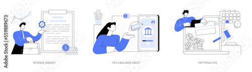 Tax payment abstract concept vector illustrations.