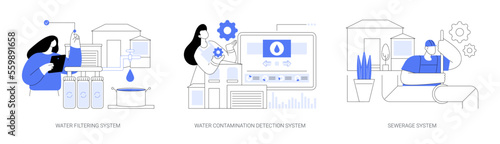 House utilities abstract concept vector illustrations.