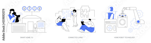 Smart living environment abstract concept vector illustrations.