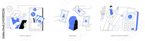 Payment technology abstract concept vector illustrations.