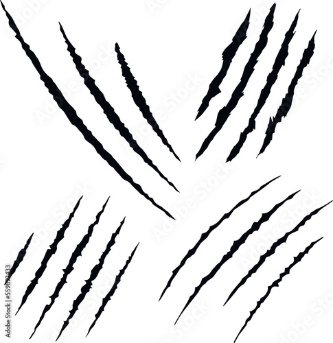 claws scratches set icon, Claw marks, Talons cuts animal cat, dog, tiger, lion, EPS Vector