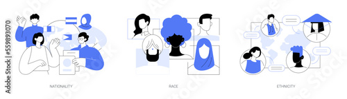 Human diversity abstract concept vector illustrations.