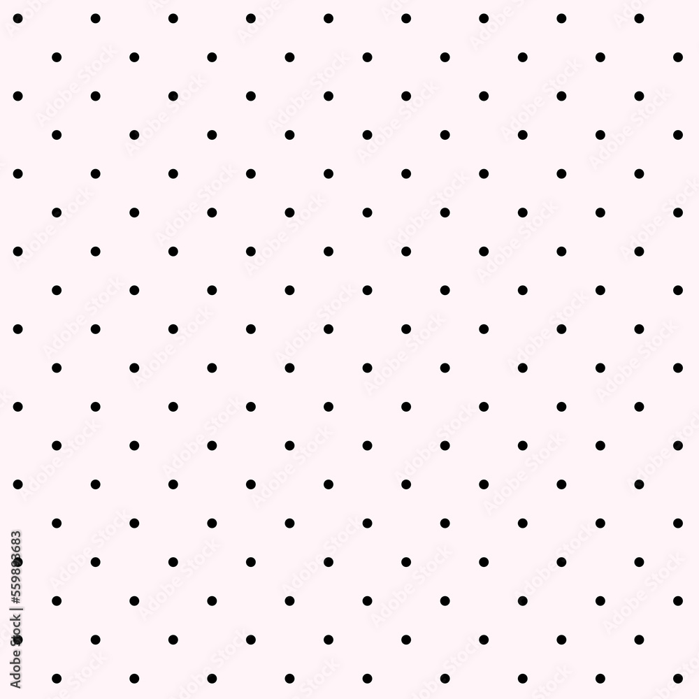 retro Black Polka dot seamless pattern.Pastel polka dot fabric on pink background. retro Black Polka dot seamless pattern.Pastel polka dot fabric on pink background.