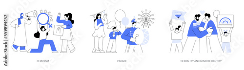 Human rights abstract concept vector illustrations.