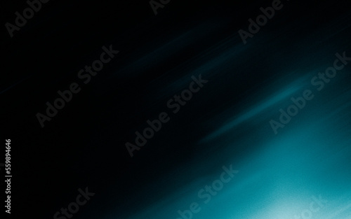 Abstract aquamarine glow on a black background with lines. Modern gradient wallpaper