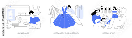 Fashion style abstract concept vector illustrations.