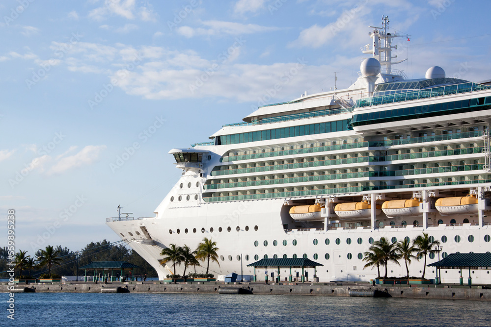 Nassau Pier With A Cruise Ship