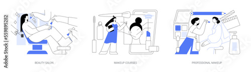 Beauty services abstract concept vector illustrations.