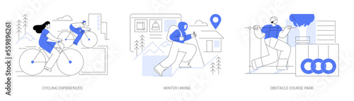 Active lifestyle abstract concept vector illustrations.