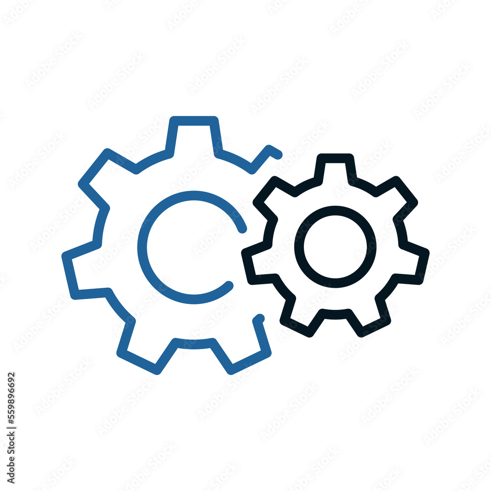 Gears icon. sign for mobile concept and web design. vector illustration