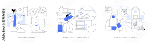 Pest removal abstract concept vector illustrations.