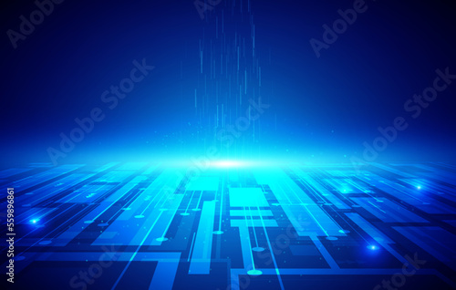 Blue Cyber Technology Data Concept