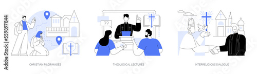 Doctrine of god abstract concept vector illustrations.