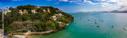 Panoramic View of enseada beach in Guarujá