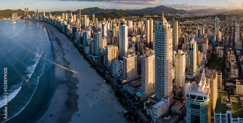 Sunset in Balneário Camboriú - Santa Catarina, Brazil - Skyscrapers