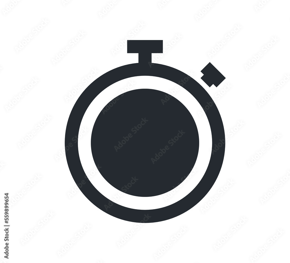 Countdown timer and stopwatch symbol flat vector illustration. Countdown timer and stopwatch symbol flat vector illustration.