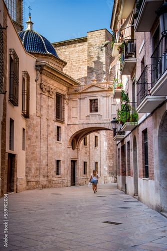 Streets, squares and historical buildings in the old city of Valencia, Spain © gatsi