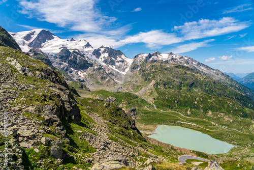 Switzerland 2022, Beautiful view of the Alps from SustenPass. Glasier.