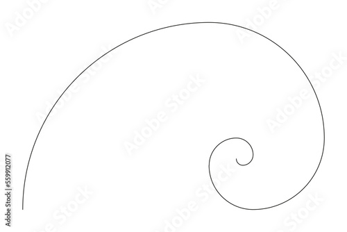 Golden ratio spiral template. Vector spiral geometric logo. 