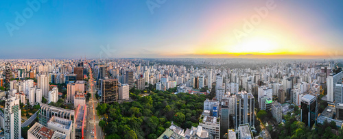 Panoramic view at sunset of Trianon Park