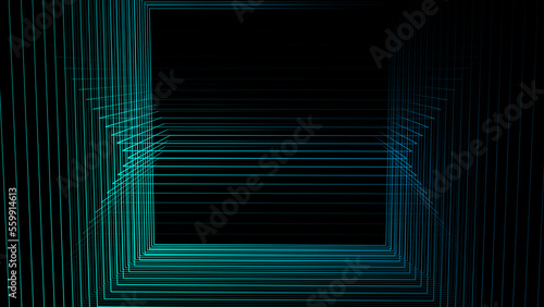 Wave of dots and weave lines. Abstract background. Network connection structure. 3d rendering.