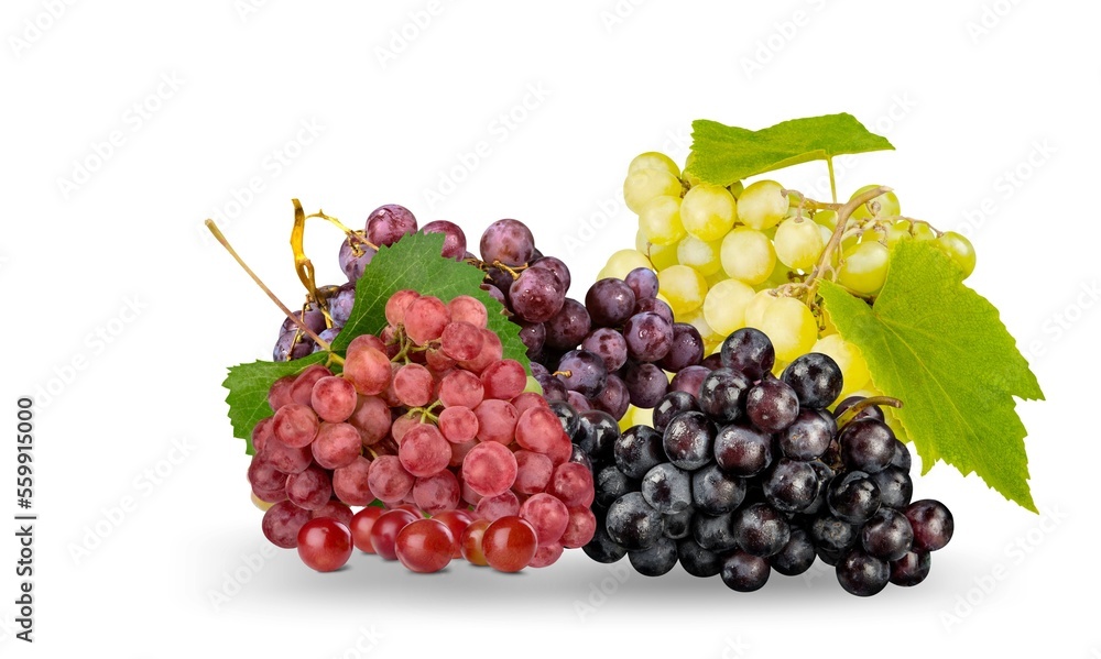 Pile of fresh ripe grapes fruits