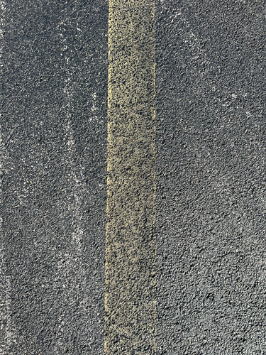 Gray Asphalt Texture with Yellow Stripe