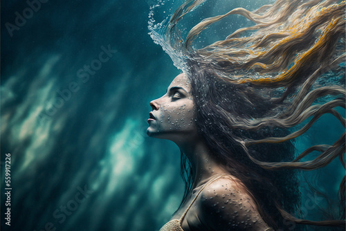 fantazia sereia dos sonhos oceano azul  photo