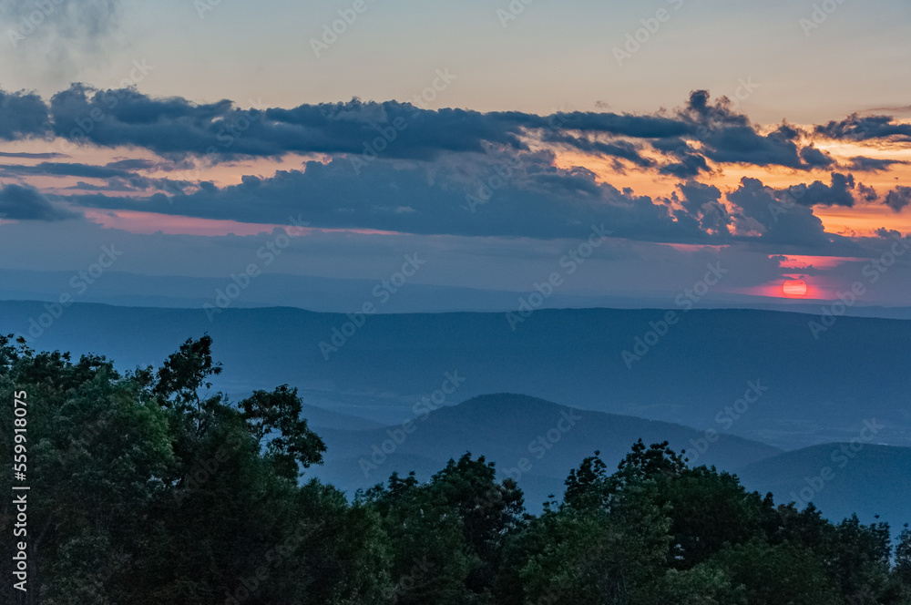 Solstice Sunset, Shenandoah National Park Virginia USA, Virginia