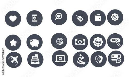  Shopping and buying icons vector design