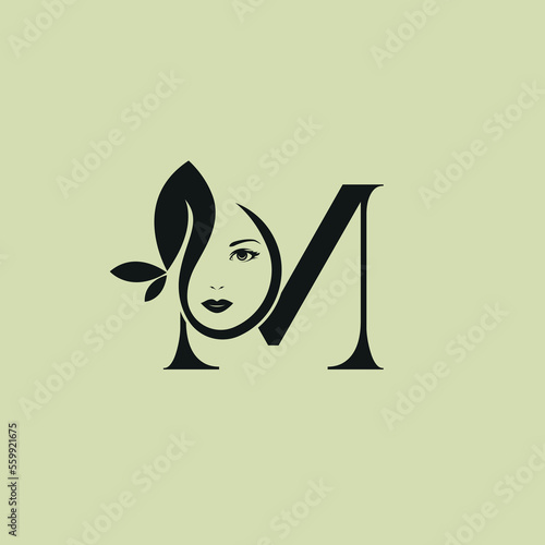 Vector Illustration of Monogram Beauty logo letter M