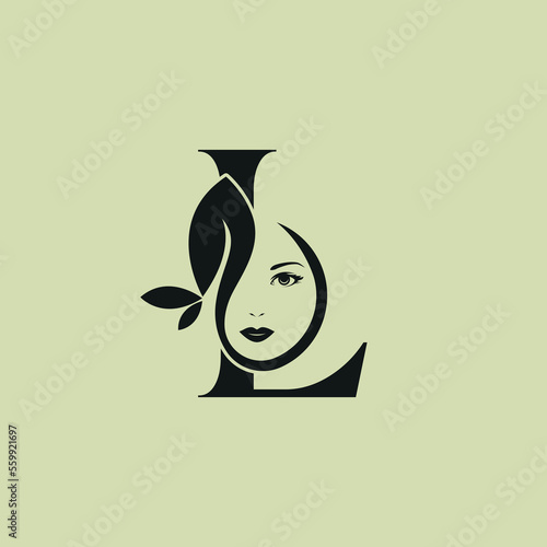 Vector Illustration of Monogram Beauty logo letter L