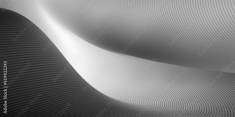 Abstract gray lines background, 3d rendering illustration graphic background