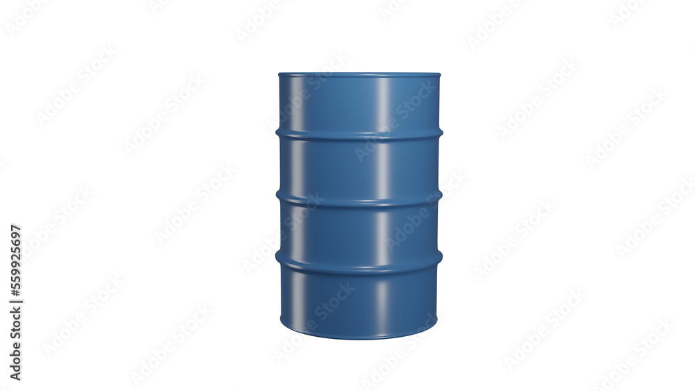 Blue metal water barrel isolated on transparent background. Industry concept. 3D render Blue metal water barrel isolated on transparent background. Industry concept. 3D render