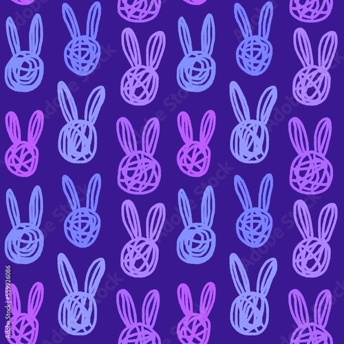 Abstract animals seamless rabbit bunnies pattern for wrapping paper and kids clothes print and fabrics