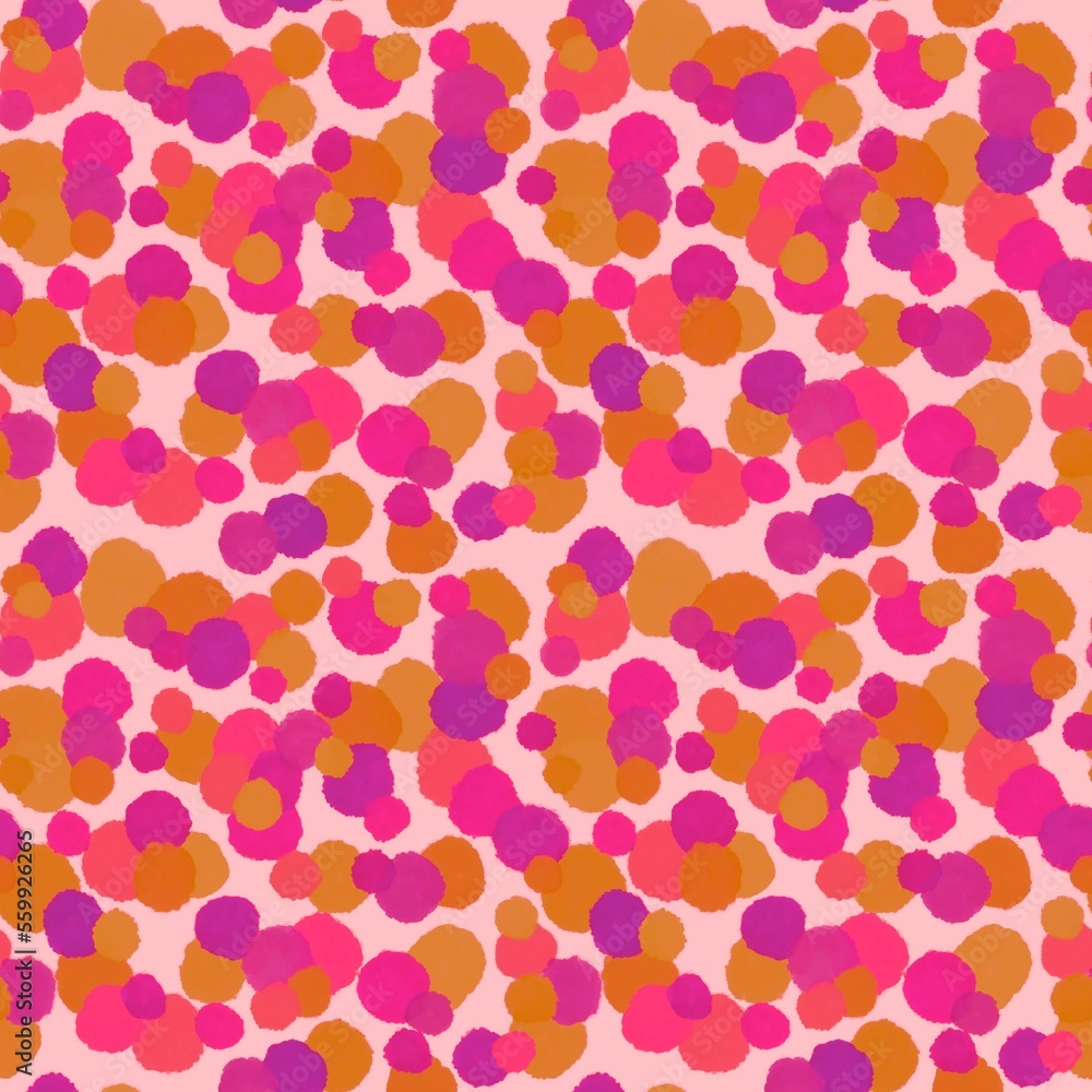 Abstract circle seamless watercolor paint polka dots pattern for wrapping paper and fabrics and linens